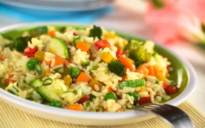 Arroz con verduras agridulce