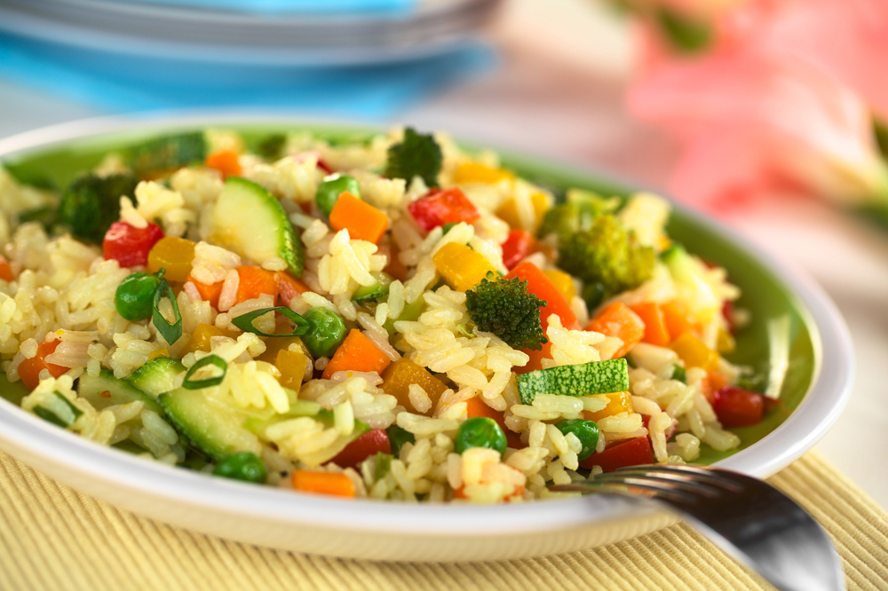 Arroz con verduras agridulce