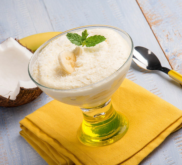 Mouse helado de platano y coco